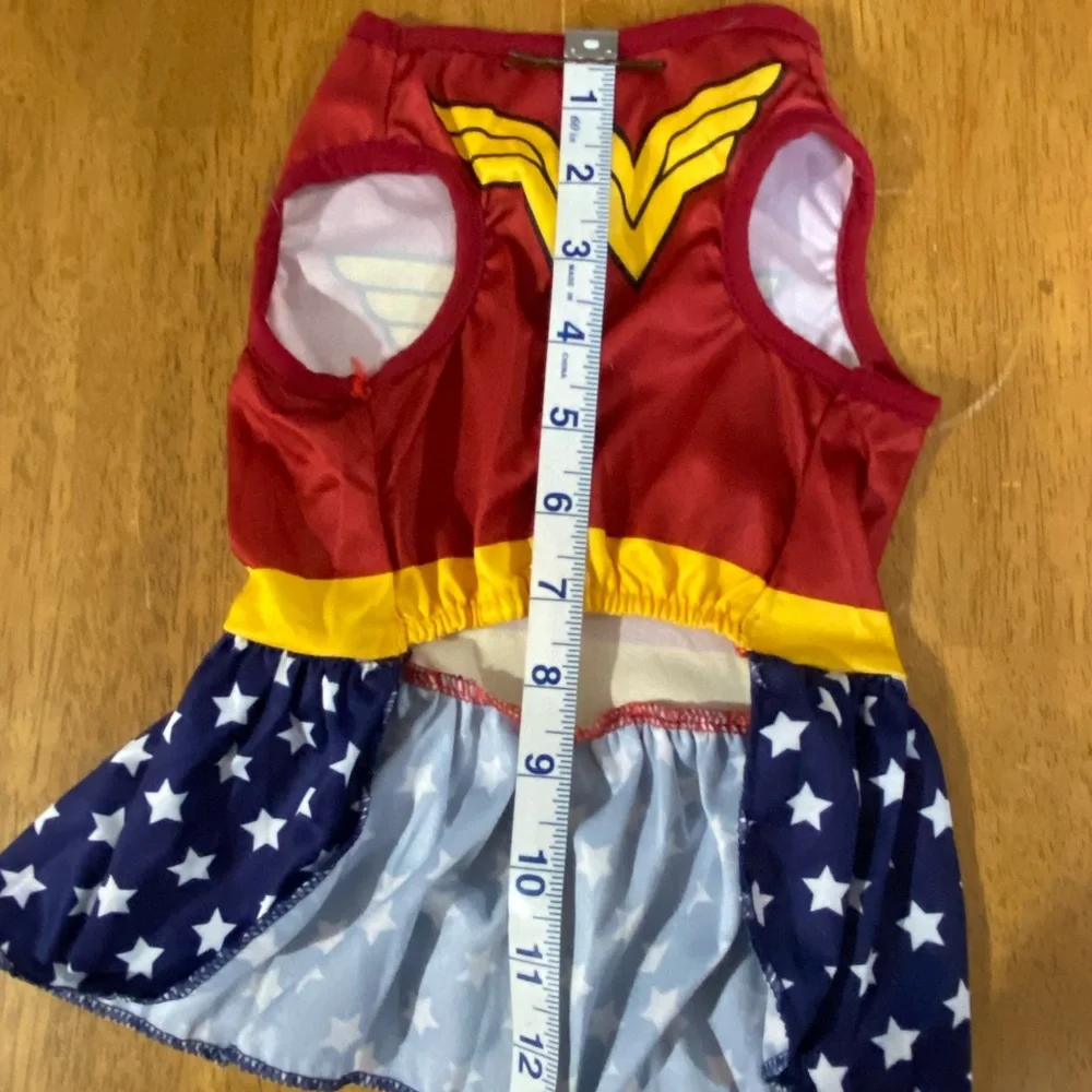 Wonder Woman Dog Costume -‎ Red, Yellow, and Blue